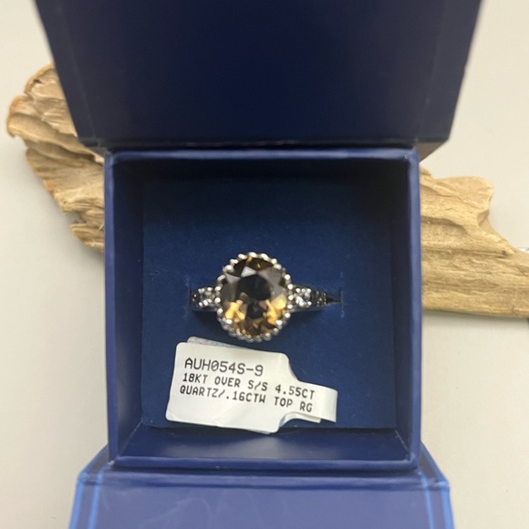 Jewelry - Elegant Quartz Ring with 18k over Sterling Silver Band